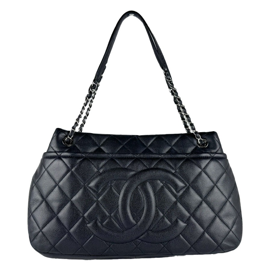 シャネル CHANEL ショルダーバッグ キャビアスキンレザー ブラック レディース【中古】 z10899