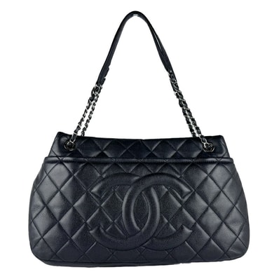 シャネル CHANEL ショルダーバッグ キャビアスキンレザー ブラック レディース【中古】 z10899