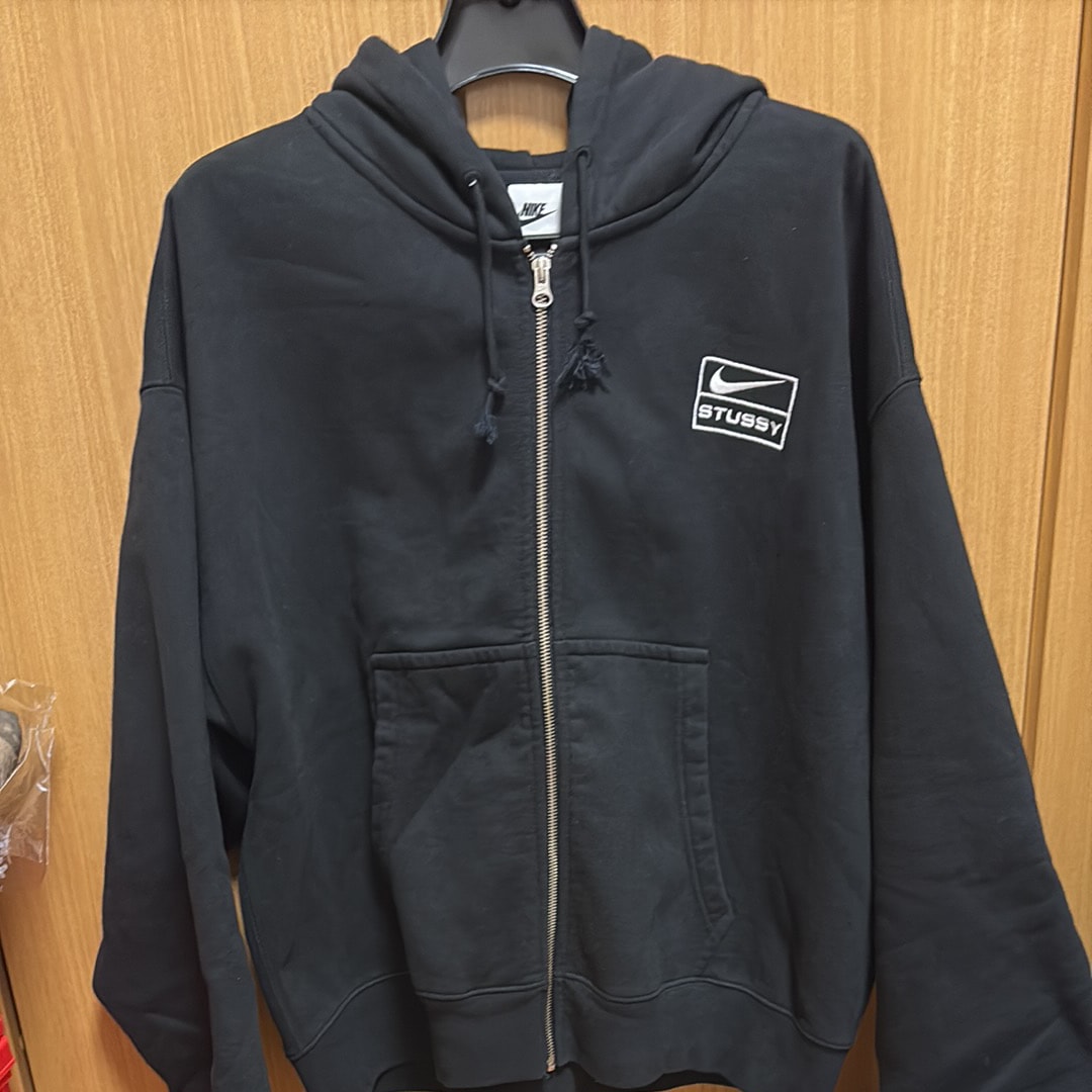 Stussy x Nike Stone Washed Fleece Zip Hoodie "Black" (US Size) FJ9175-010 