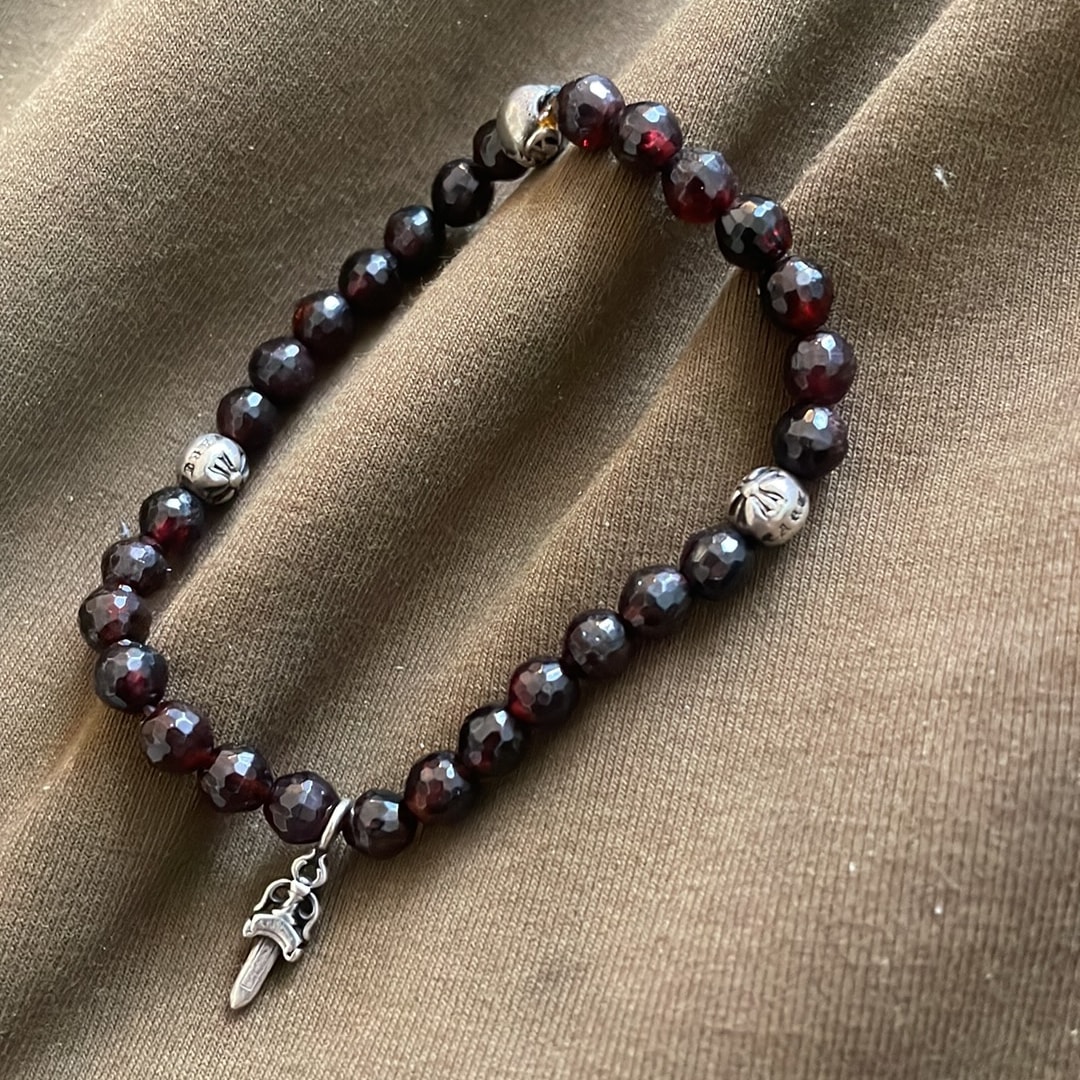 Chrome Hearts BEAD47 6mm Stack Dagger Bead Bracelet "Black"