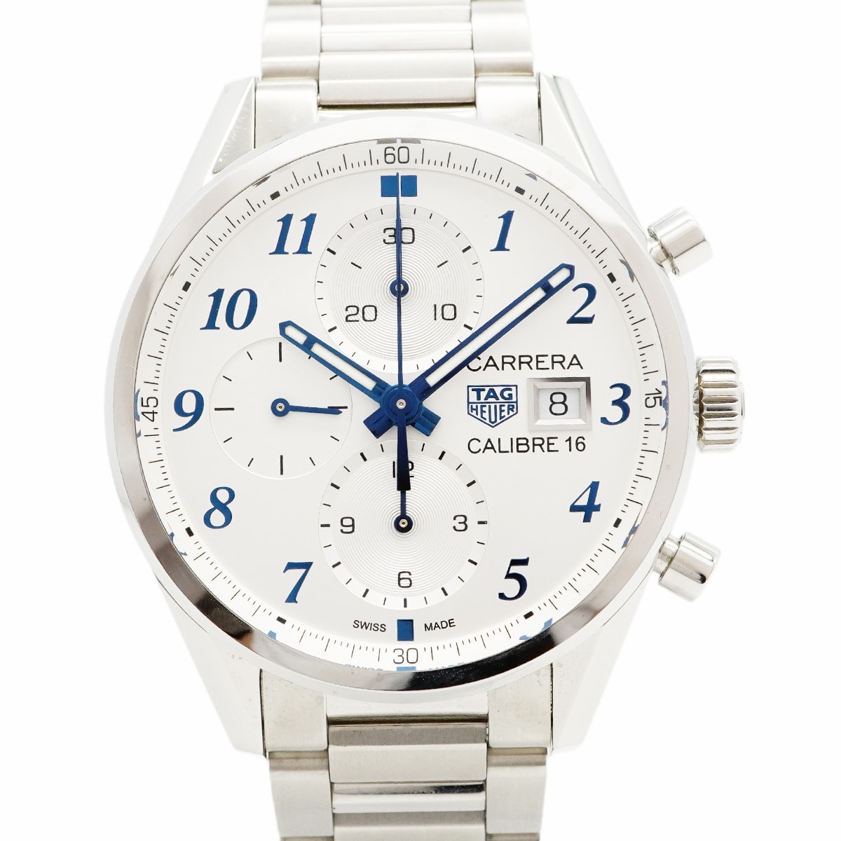 ★最終価格★SALE【6wcc0239】タグホイヤー カレラ CBK2114 シルバー文字盤【中古】腕時計 メンズ