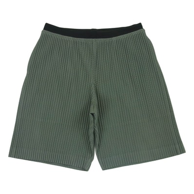 HOMME PLISSE ISSEY MIYAKE オム プリッセ イッセイミヤケ hp71jf149 プリーツ イージー ショーツ ショート パンツ グレー系 グリーン系 グレイッシュグリーン系 3【中古】