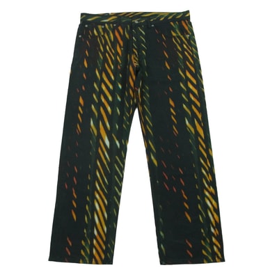 DRIES VAN NOTEN ドリスヴァンノッテン 21ss Len Lye レンライ ネオン プリント デニム パンツ ブラック系 グリーン系 オレンジ系 34【中古】