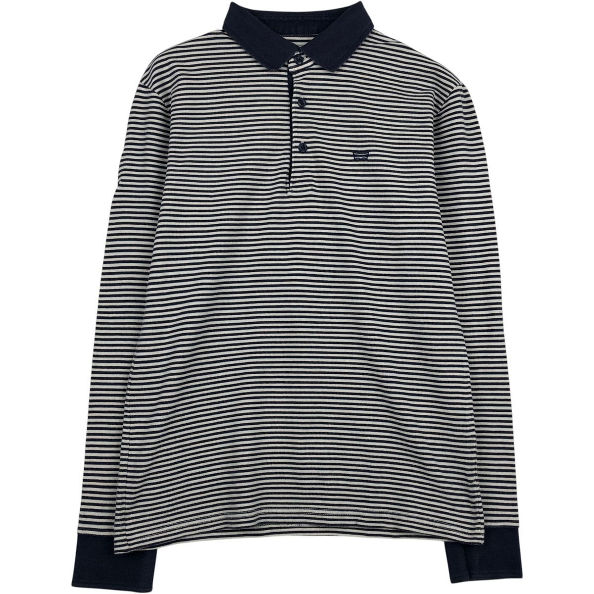 古着 リーバイス Levi's SLIM FIT 長袖 ボーダー ポロシャツ メンズM相当/eaa631847