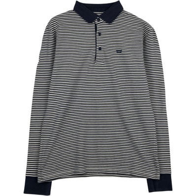 古着 リーバイス Levi's SLIM FIT 長袖 ボーダー ポロシャツ メンズM相当/eaa631847