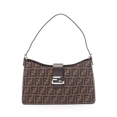 フェンディ FENDI ズッカ ショルダーバッグ バッグ キャンバス レザー レディース ブラウン系 【中古】