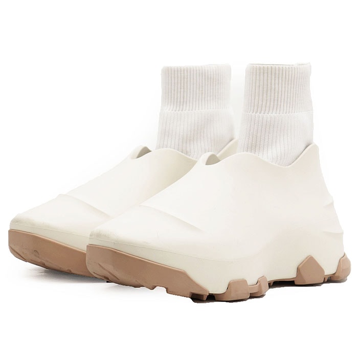 【美品】GIVENCHY ジバンシィ スニーカー ラバー Monumental Mallow モニュメンタルマロウ ロゴ ソックスドッキング ビッグシルエット シューズ 靴 袋付属 メンズ サイズ不明 アイボリー ピンクベージュ イタリア製