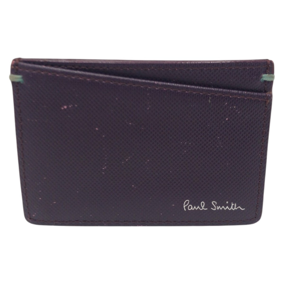 Paul Smith ポール スミス コントラストカラー パープル レザー カードケース パスケース 名刺入れ 600547 【中古】