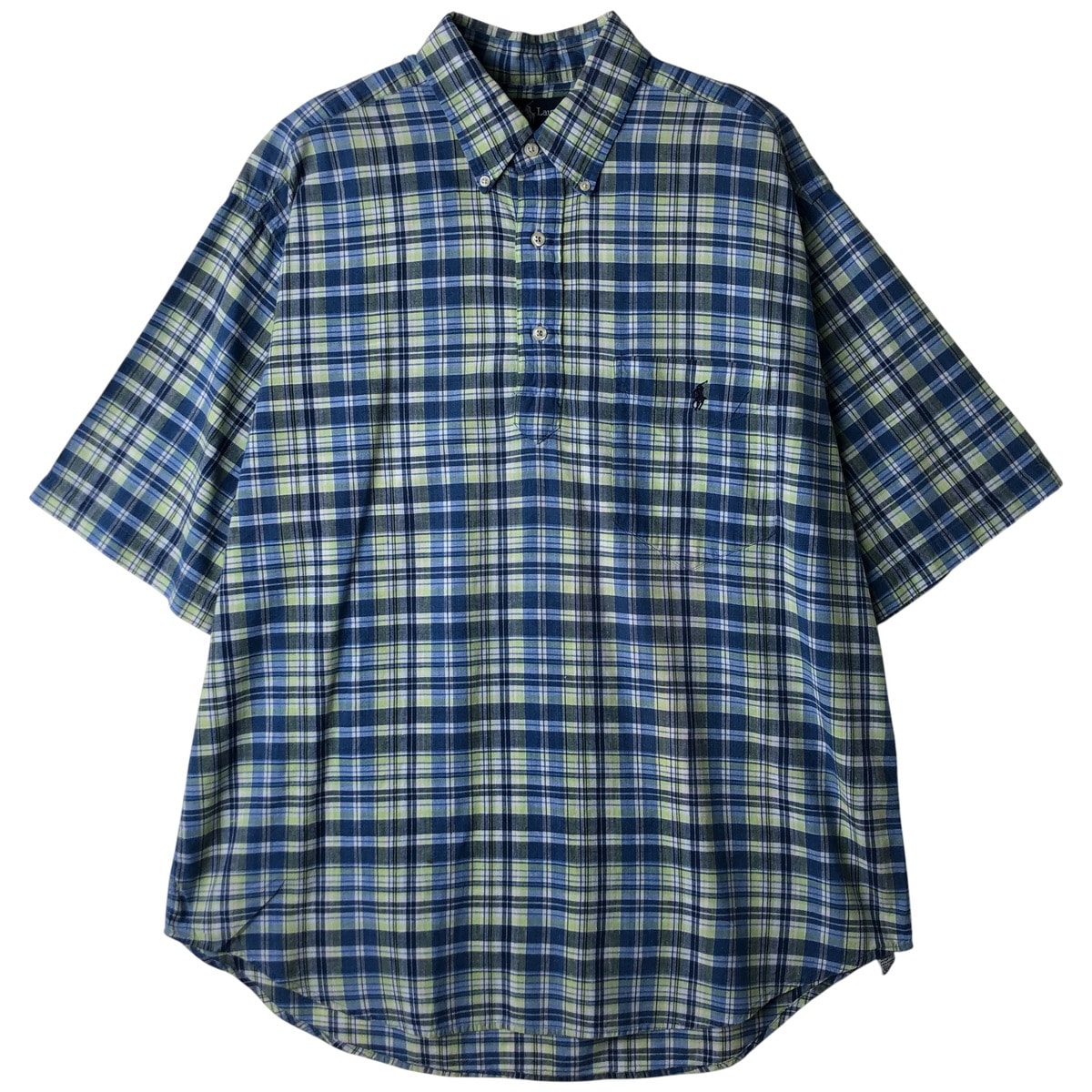 古着 ラルフローレン Ralph Lauren PURCELL マドラスチェック 半袖 ボタンダウン チェックシャツ メンズL相当/eaa611045