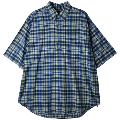 古着 ラルフローレン Ralph Lauren PURCELL マドラスチェック 半袖 ボタンダウン チェックシャツ メンズL相当/eaa611045