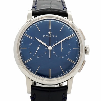 ★SALE【6wfc0218】ゼニス エリート クロノグラフ 03.2272.4069 青文字盤【中古】腕時計 メンズ