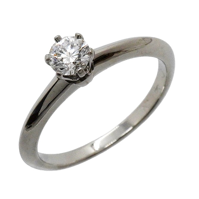 ★最終価格【6jhb0488】ティファニー リング ソリティア 1PD Pt950 プラチナ ダイヤモンド 0.25ct 10.5号【中古】レディース