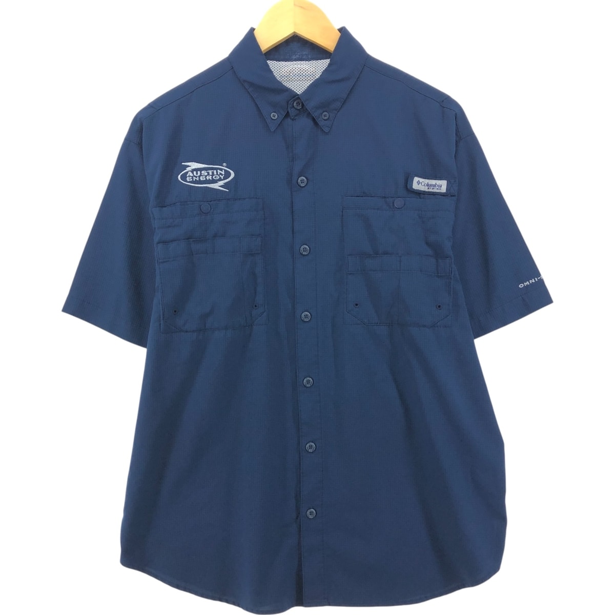 古着 コロンビア Columbia PFG OMNI-SHADE ボタンダウン 半袖 フィッシングシャツ メンズL相当/eaa554593