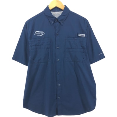 古着 コロンビア Columbia PFG OMNI-SHADE ボタンダウン 半袖 フィッシングシャツ メンズL相当/eaa554593