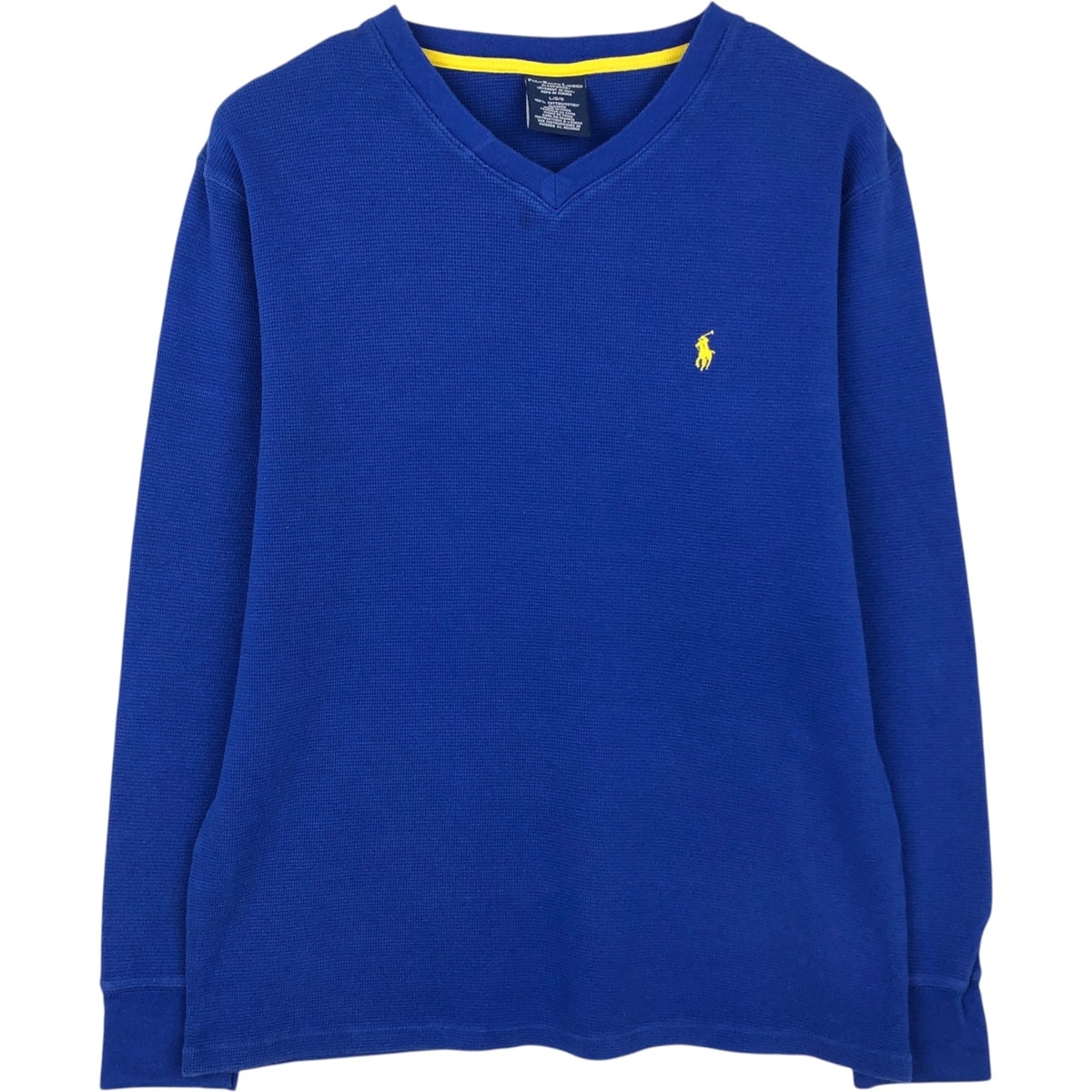 古着 ラルフローレン Ralph Lauren POLO RALPH LAUREN SLEEPWEAR Vネック サーマルロンT ワッフル メンズL相当/eaa648067
