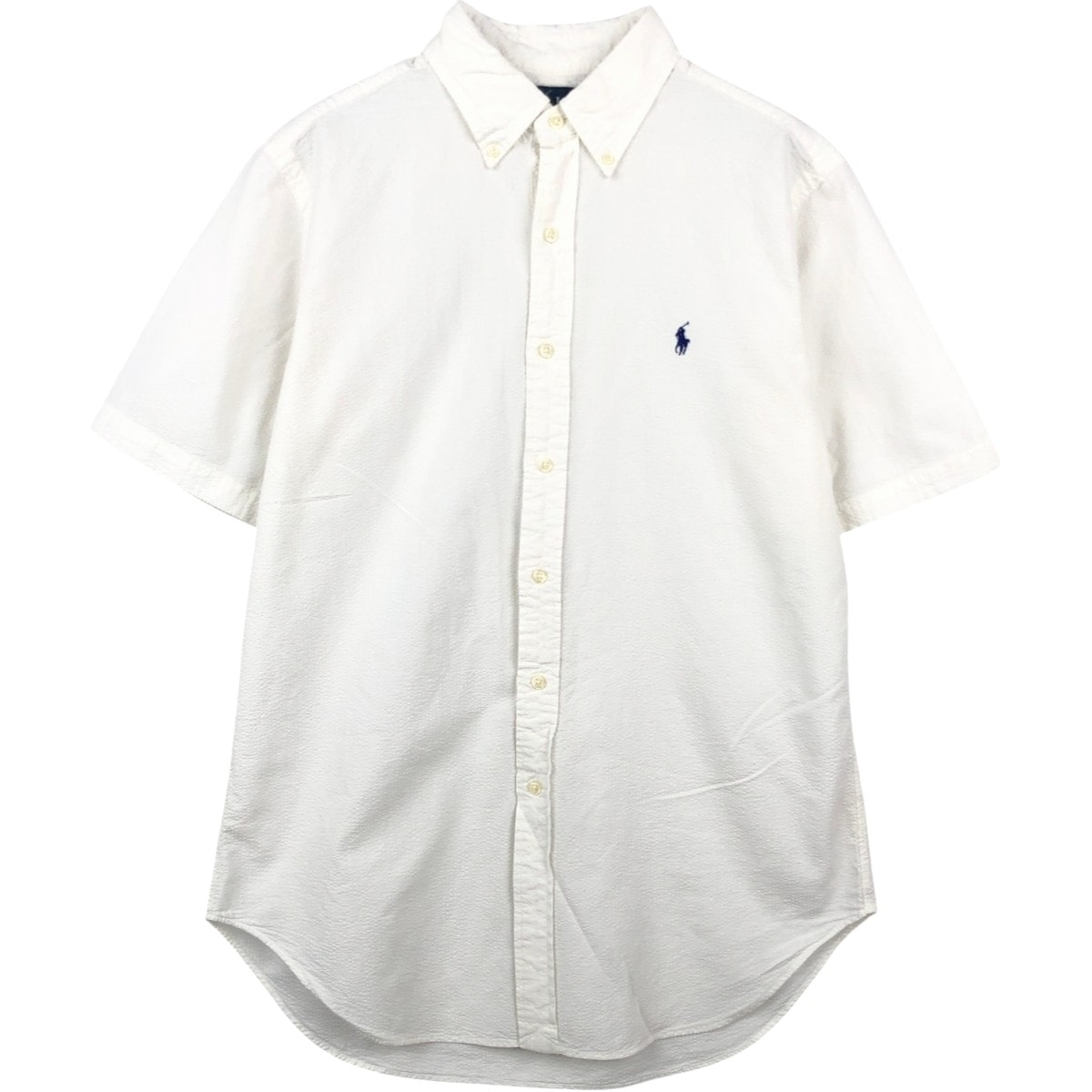 古着 ラルフローレン Ralph Lauren CLASSIC FIT シアサッカー 半袖 ボタンダウンシャツ メンズM相当/eaa665109