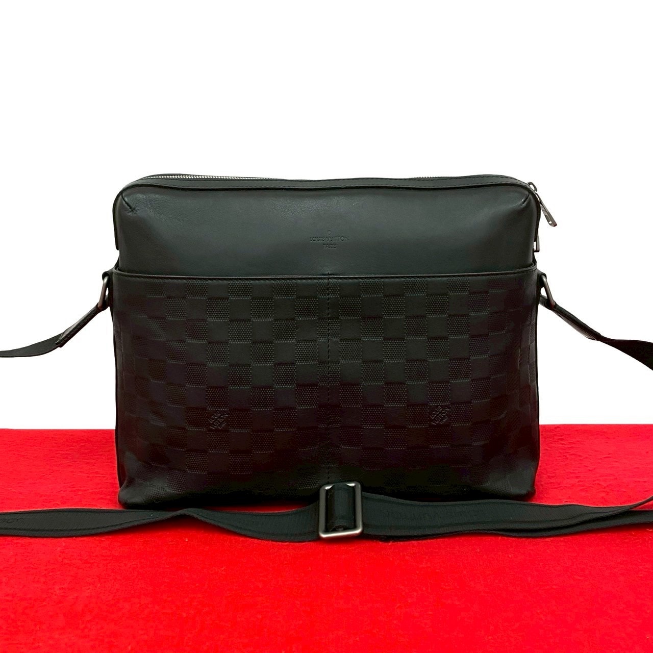 LOUIS VUITTON ルイヴィトン カリプソ MM ダミエアンフィニ レザー ショルダーバッグ ブラック
 47796