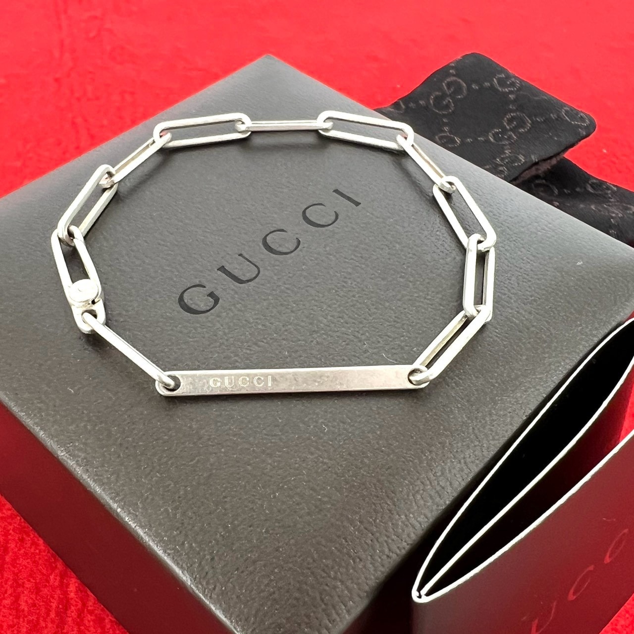GUCCI グッチ ロゴ プレート ブレスレット シルバー925 ブレスレット シルバー
 35311