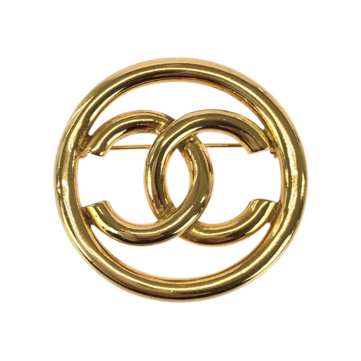 美品 CHANEL シャネル ヴィンテージ ココマーク ゴールド メッキ ブローチ 93P刻印 601437 【中古】