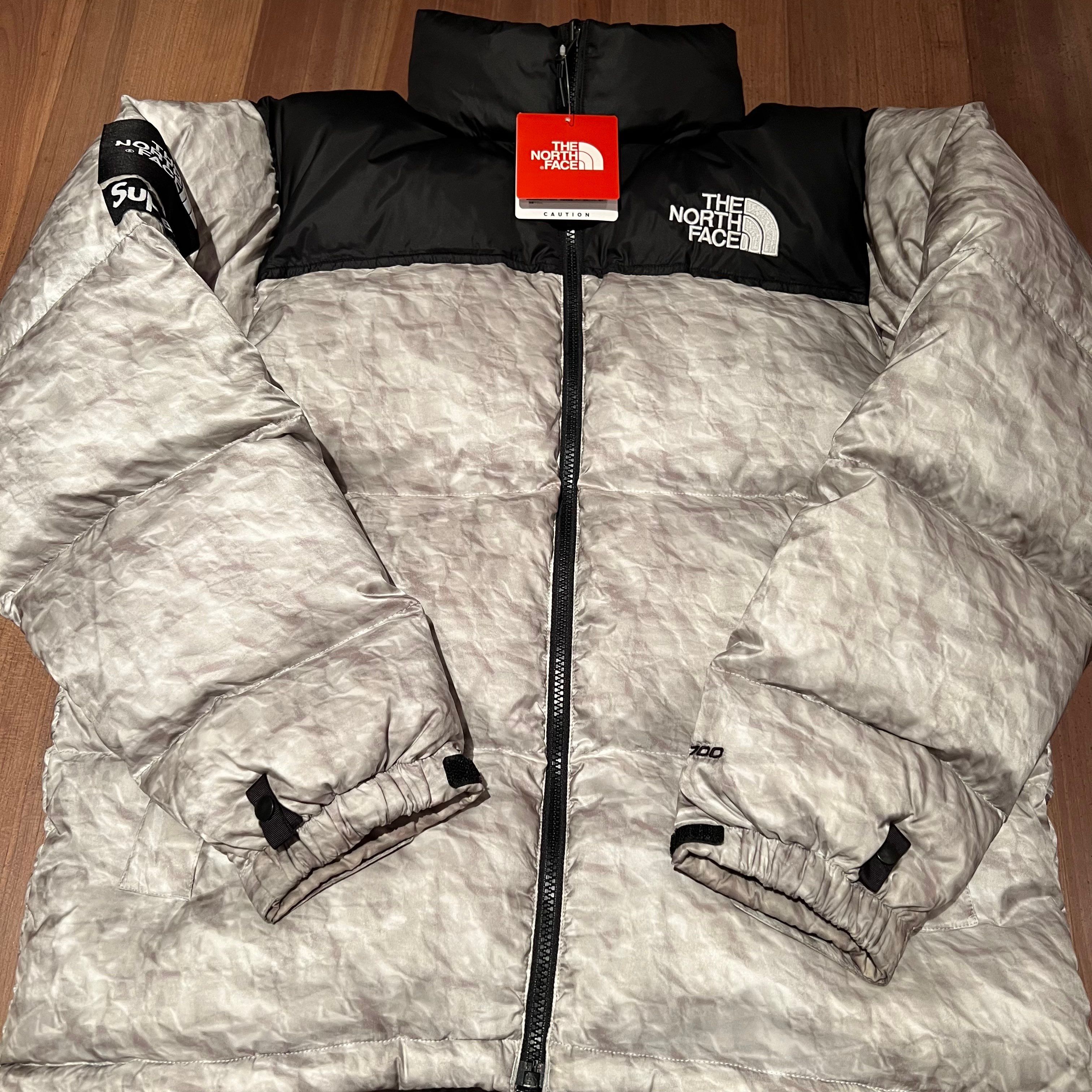 Supreme x The North Face Nuptse Jacket "White Paper Print"