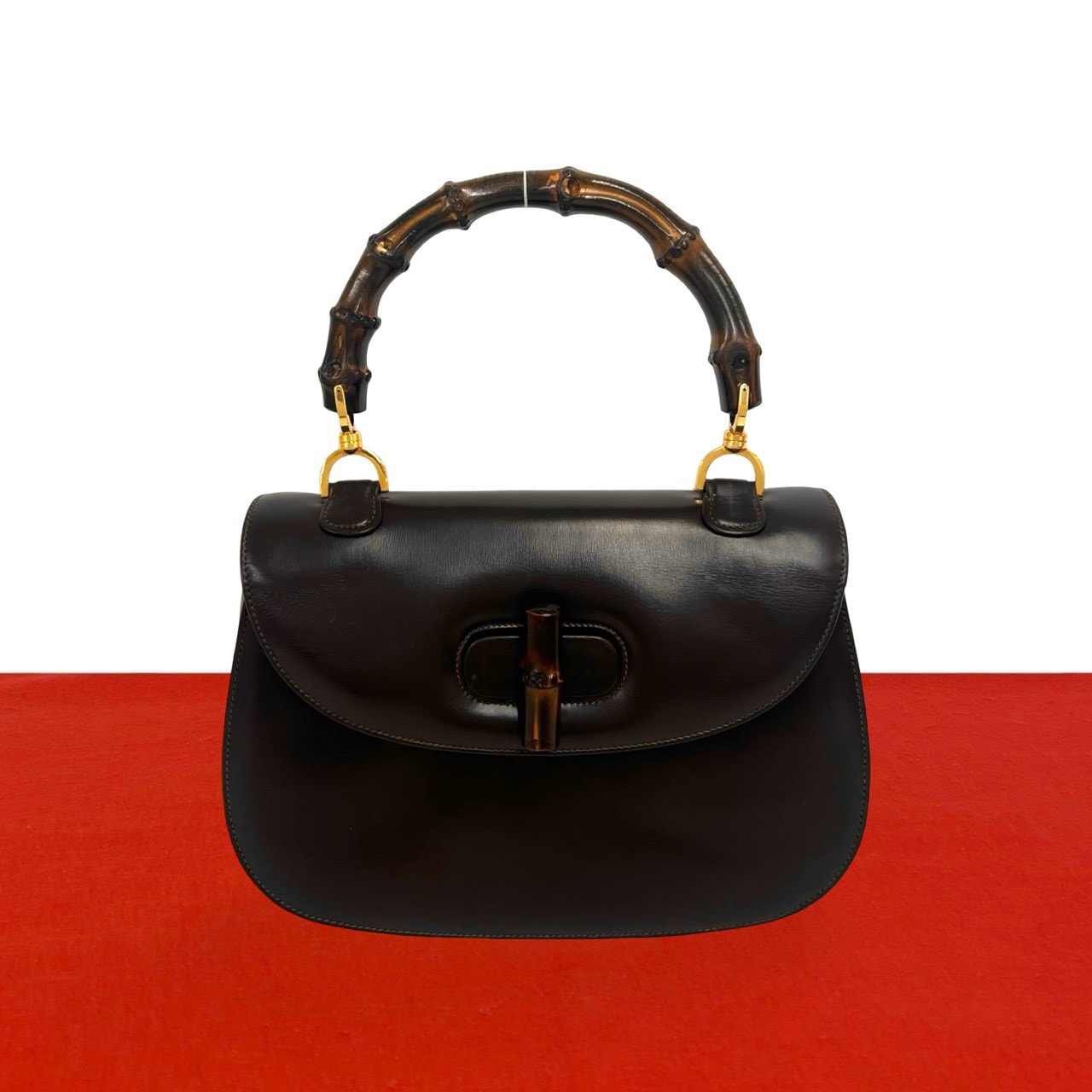 GUCCI グッチ バンブー レザー ハンドバッグ ブラウン
 d78-8