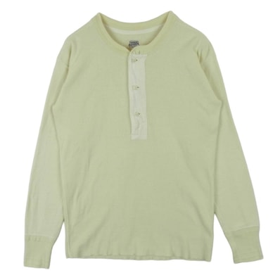 TENDERLOIN テンダーロイン T-HENRY ヘンリーネック コットン リブ 長袖 カットソー 日本製 クリーム色系 S【中古】