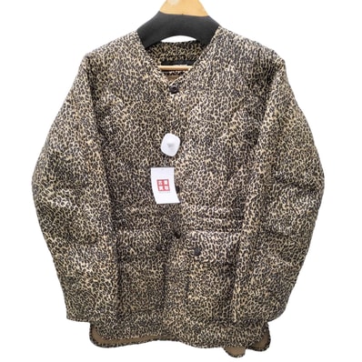 22AW キルティングブルゾン ノーカラー レオパード【1142577857287】