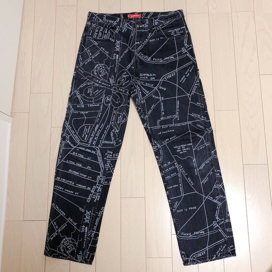 supreme gonz map denim painter pants