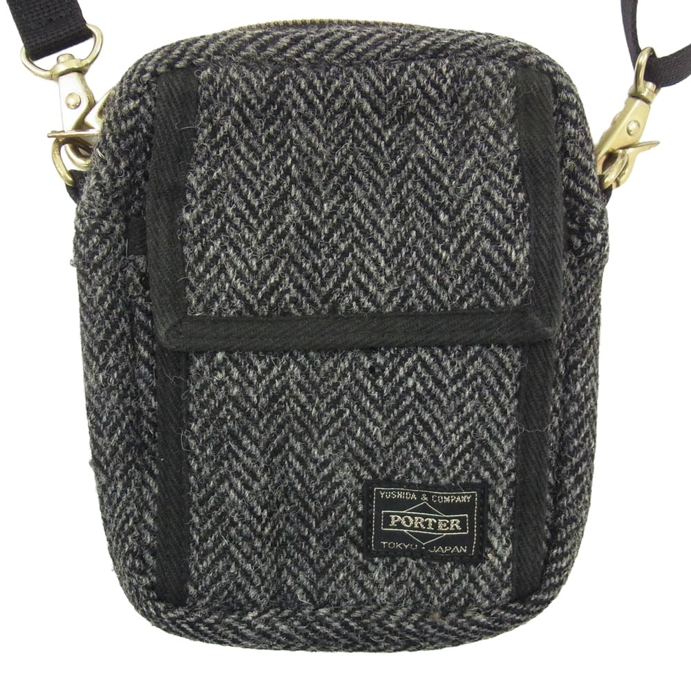 PORTER ポーター バッグ ×BEAMS×Harris Tweed ビームス×ハリスツイード 2way ショルダー バッグ ブラック系【中古】