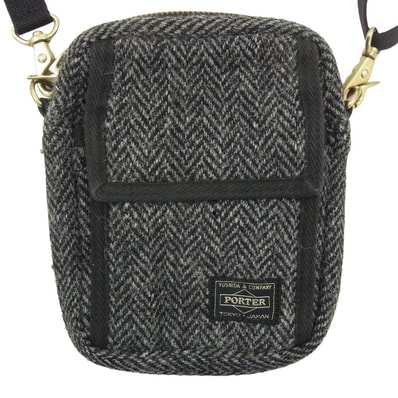 PORTER ポーター バッグ ×BEAMS×Harris Tweed ビームス×ハリスツイード 2way ショルダー バッグ ブラック系【中古】
