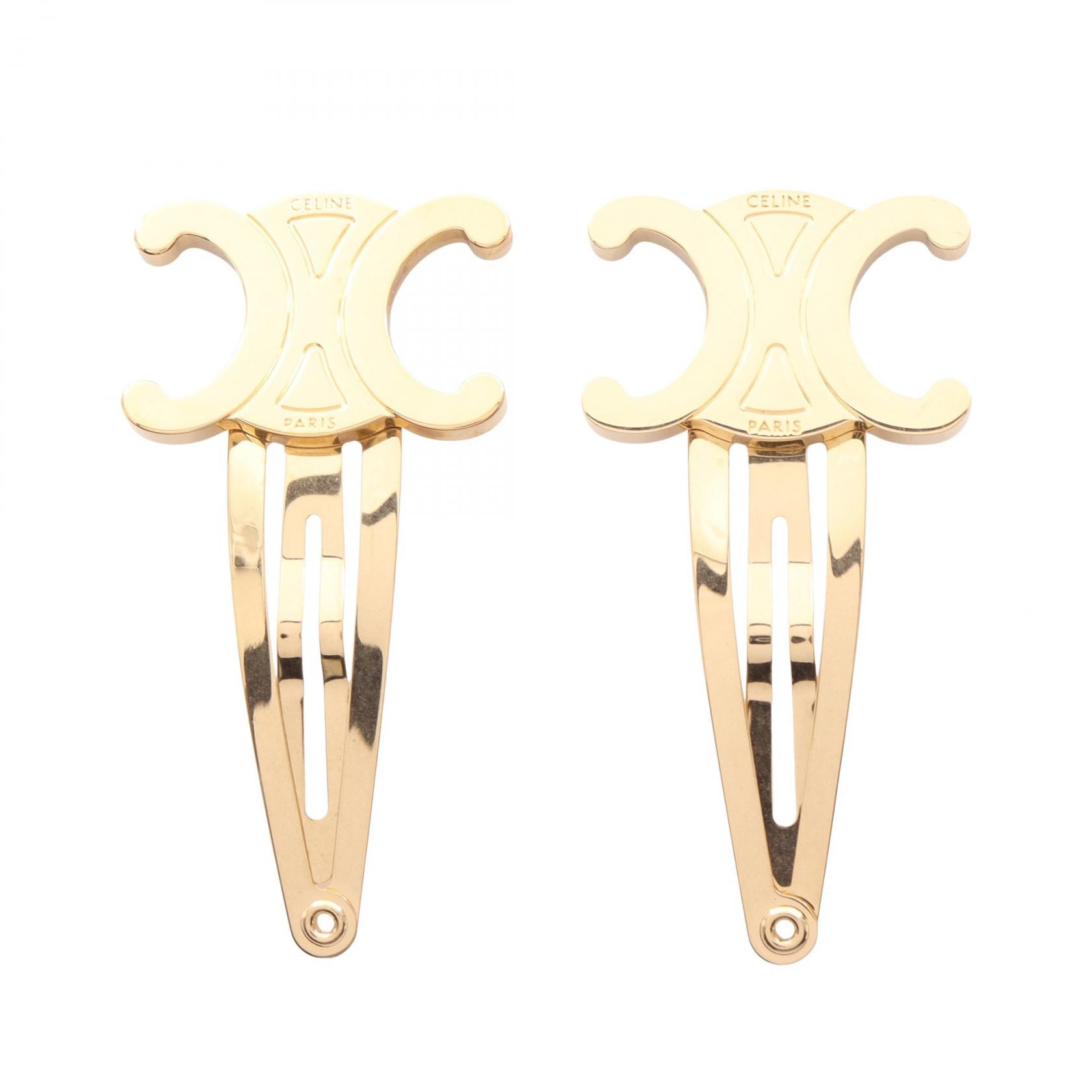 セリーヌ CELINE トリオンフ スナップ 衣料品 GP(ゴールドメッキ) レディース ゴールド系 46Z656BSL35OR 【新品】