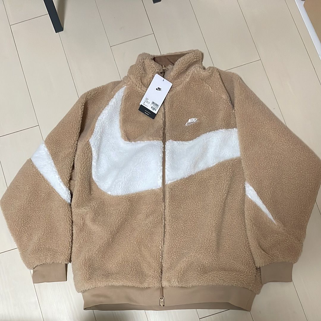 Nike Big Swoosh Reversible Boa Jacket "Hemp White"