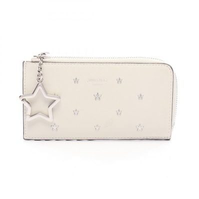 ジミーチュウ JIMMY CHOO スタースタッズ カードケース コインケース 財布 レザー レディース ホワイト系 【中古】