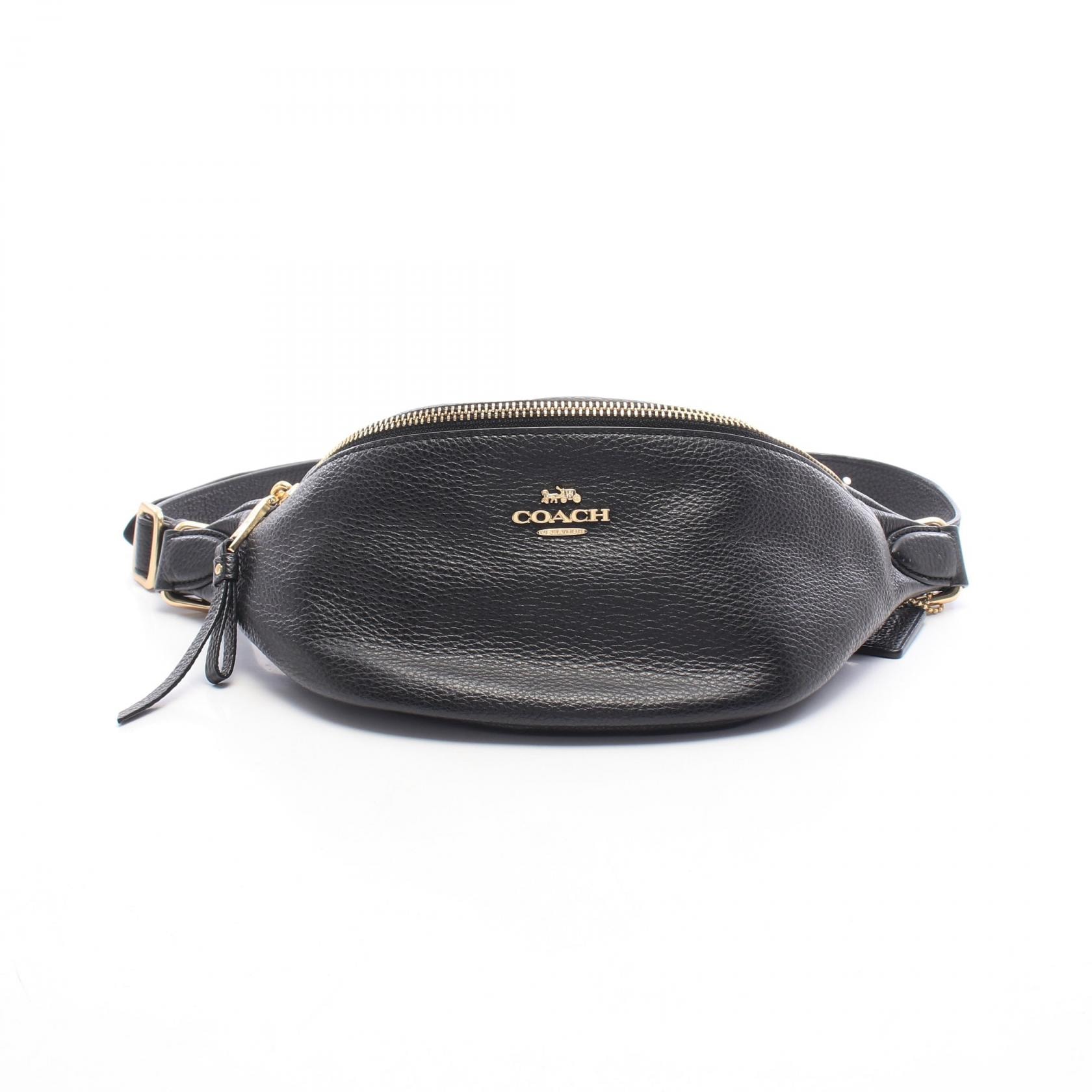 コーチ COACH ウエストバッグ ボディバッグ バッグ レザー レディース ブラック系 F48738 【中古】