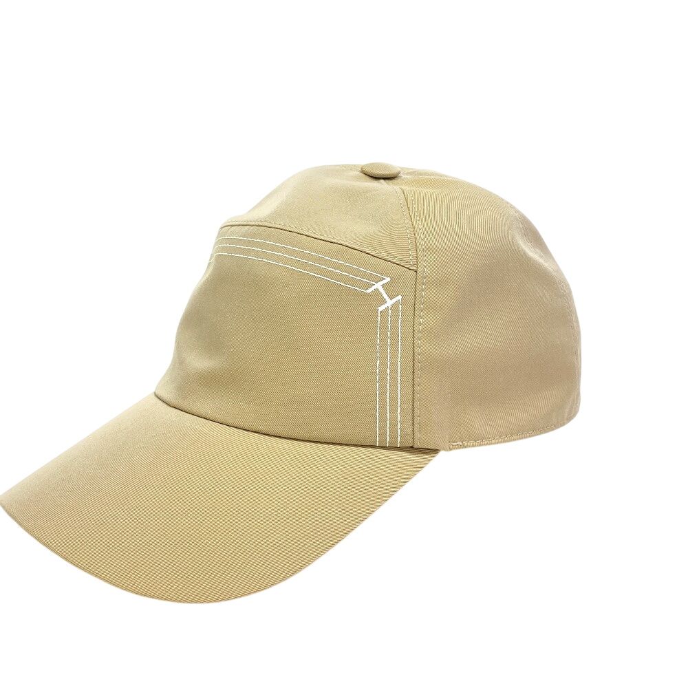 エルメス HERMES キャップ 帽子 ネオ ジャンプ ステッチ キャスケット ベージュ