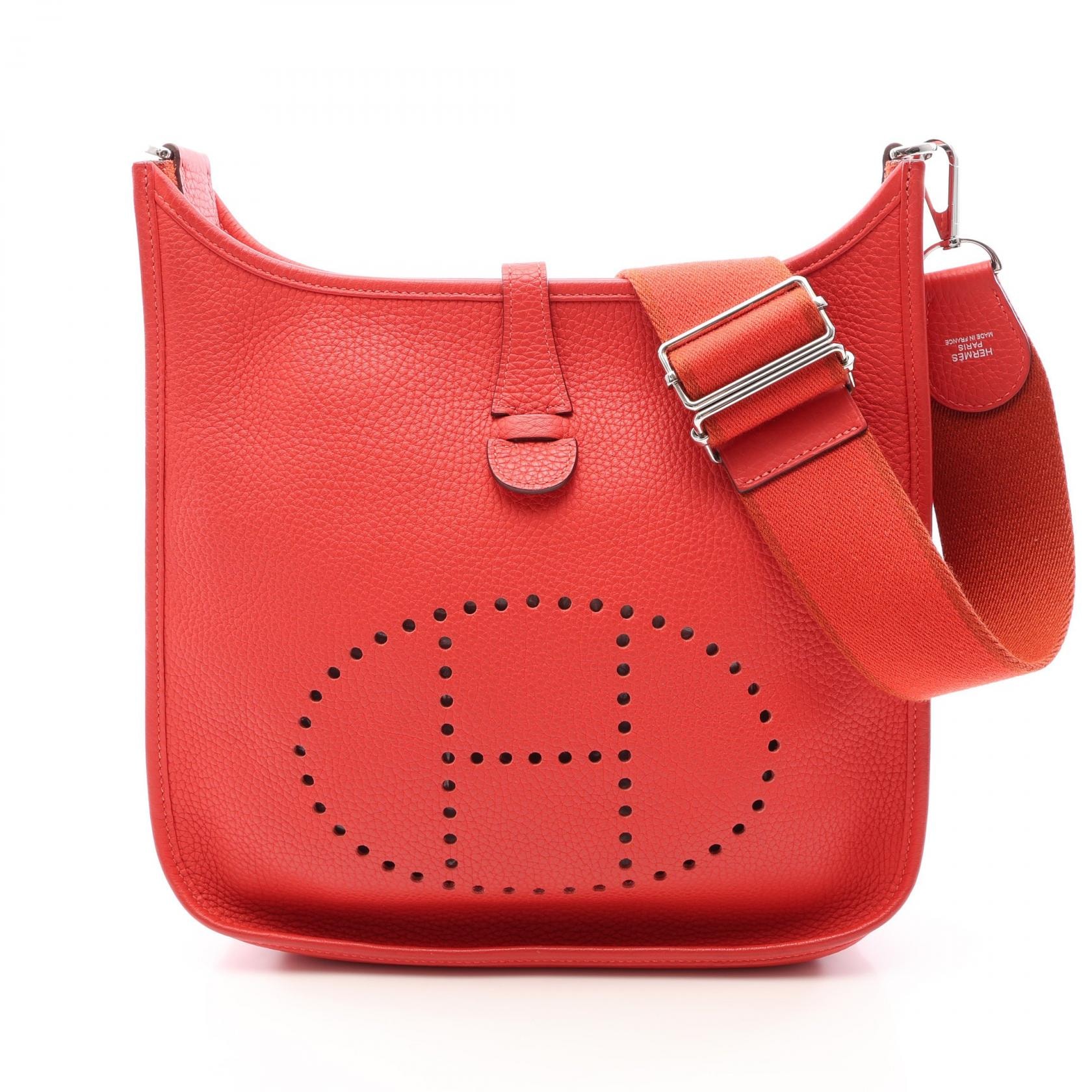 エルメス HERMES エヴリン 3 トロワ PM ショルダーバッグ バッグ レザー トリヨンクレマンス トリヨンクレマンス ルージュピヴォワンヌ □R刻印(2014年製造) レディース レッド系 【中古】