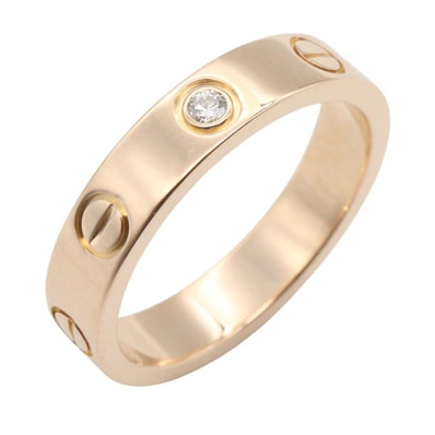 カルティエ CARTIER ミニラブリング 1PD リング・指輪 ジュエリー K18PG(ピンクゴールド) ダイヤモンド レディース ゴールド系 / クリア系 B4050700 【中古】