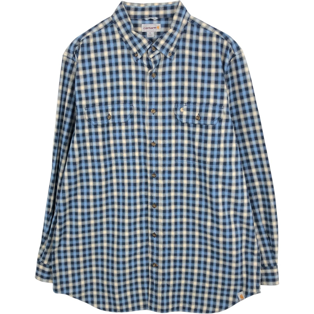 古着 カーハート Carhartt RELAXED FIT チェック柄 長袖 ボタンダウン ワークシャツ メンズXL相当/eaa666585