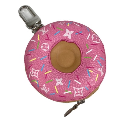 ルイヴィトン LOUIS VUITTON バッグチャーム・LV ドーナッツ M02549 モノグラム バッグチャーム カバン キーホルダー チャーム レザー ピンク 新品同様