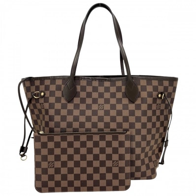 LOUIS VUITTON ルイヴィトン トートバッグ ネヴァーフルMM ハンドバッグ 肩掛け N40599 ダミエキャンバス ブラウン 茶 ゴールド金具 レディース【中古品】