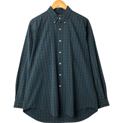 古着 ラルフローレン Ralph Lauren BLAKE 長袖 ボタンダウンチェックシャツ メンズL相当/eaa563741