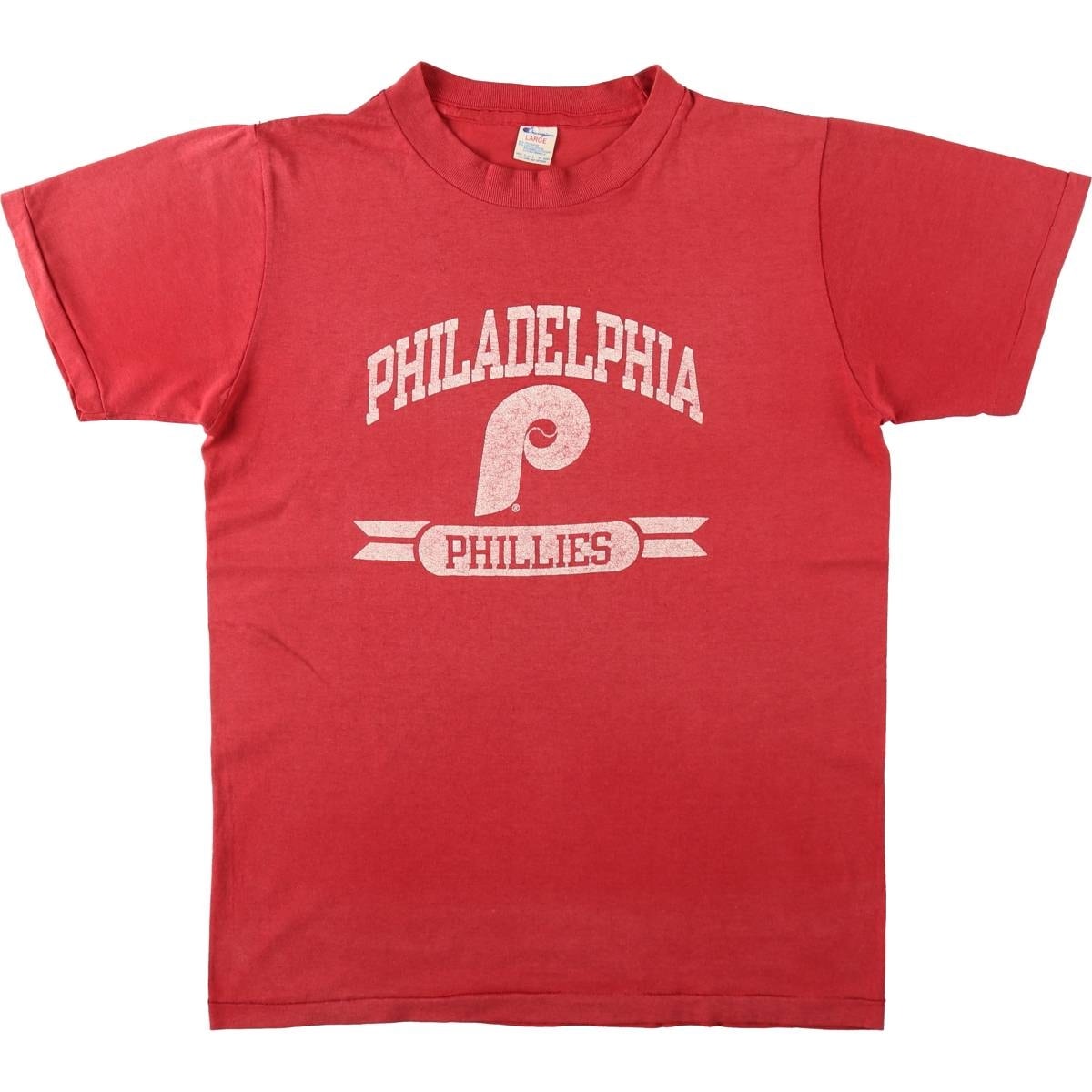古着 80年代 チャンピオン Champion トリコタグ MLB PHILADELPHIA PHILLIES フィラデルフィアフィリーズ スポーツプリントTシャツ USA製 レディースL相当 ヴィンテージ/eaa655166