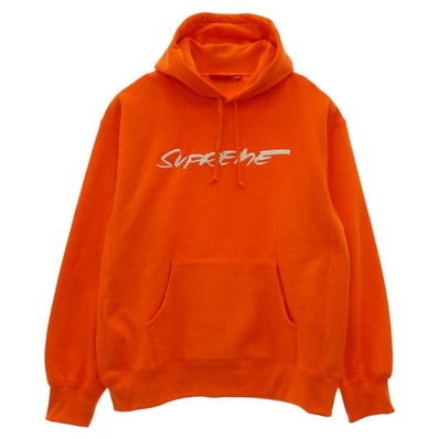 Supreme シュプリーム パーカー 24SS Futura Hooded Sweatshirt Bright Orange フューチュラ ロゴ プルオーバー フーデッド スウェットシャツ フーディー パーカー オレンジ系 L【極上美品】【中古】