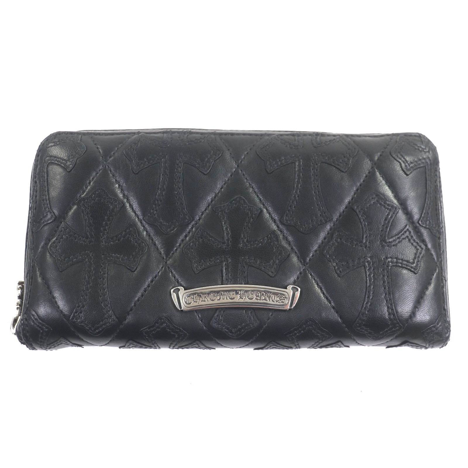 極美品 クロムハーツ 長財布 REC F ZIP QUILTED ブラック メンズ