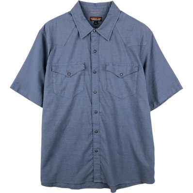 古着 パタゴニア Patagonia 53340FA18 ウエスタンスナッフ?シャツ 半袖 レーヨン×リネンシャツ ボックスシャツ ウエスタンシャツ メンズL相当/eaa641573