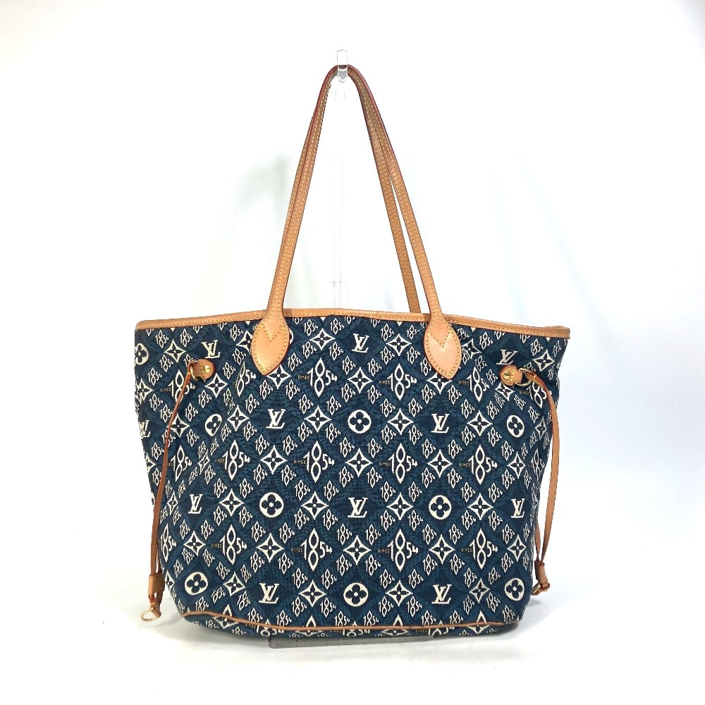 ルイヴィトン LOUIS VUITTON ネヴァーフルMM M57484 モノグラムジャカード ポーチ付き SINCE1854 ショルダーバッグ 肩掛け トートバッグ ジャガード ネイビー