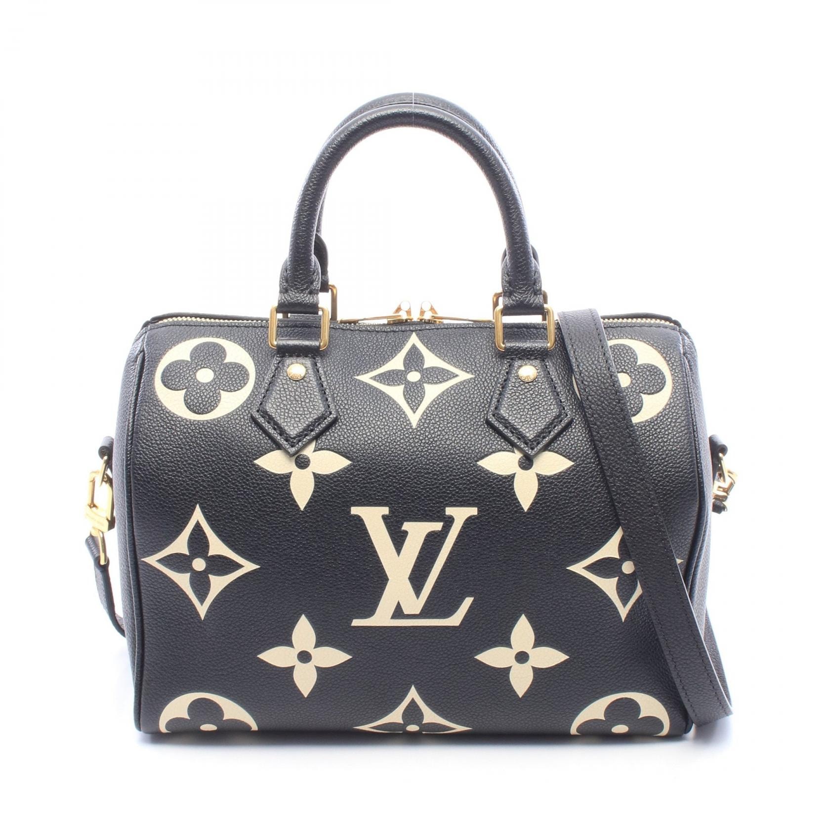 ルイ・ヴィトン LOUIS VUITTON スピーディ バンドリエール25 バイカラーモノグラムアンプラント 2WAY ハンドバッグ バッグ PVCコーティングキャンバス レザー ベージュ レディース ブラック系 / ベージュ系 M58947