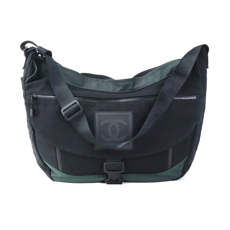 シャネル CHANEL ショルダーバッグ スポーツライン キャンバス ブラック ユニセックス【中古】 90245a