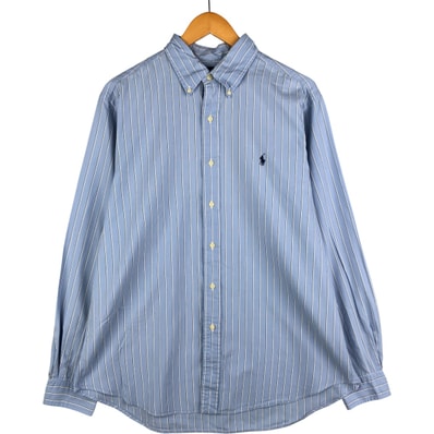 古着 ラルフローレン Ralph Lauren CLASSIC FIT クラシックフィット マルチストライプ 長袖 ボタンダウンストライプシャツ メンズL相当/eaa590774