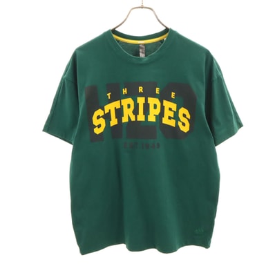 adidas アディダス STRIPES 半袖 Tシャツ M グリーン